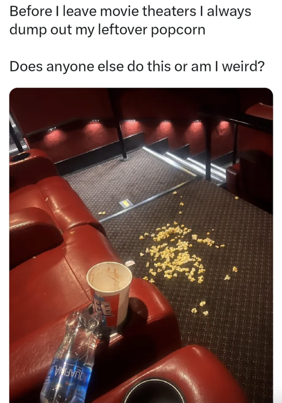 Popcorn all over the floor