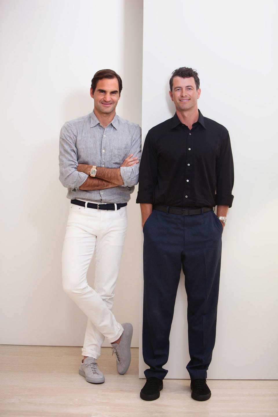 Roger Federer and Adam Scott