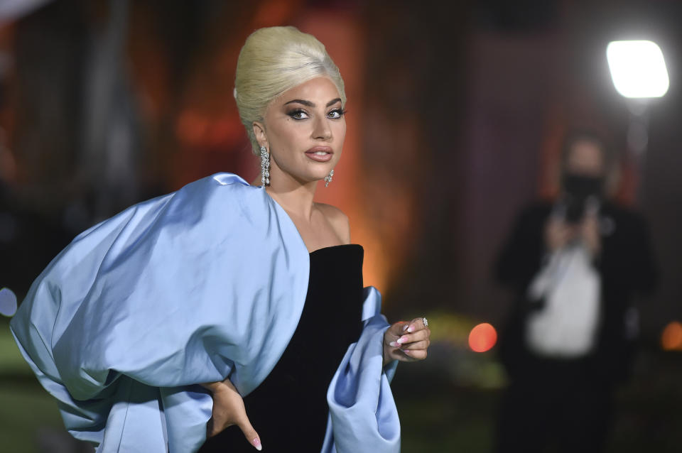 Lady Gaga arrives at the Academy Museum of Motion Pictures Gala on Saturday, Sept. 25, 2021, in Los Angeles. (Photo by Richard Shotwell/Invision/AP)