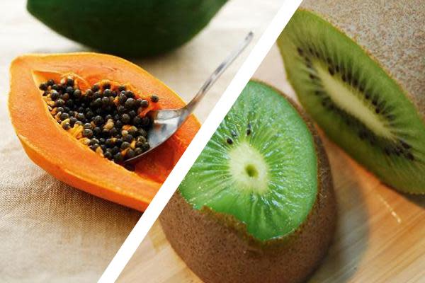 奇異果、木瓜富含酵素，有助於胃部消化。
