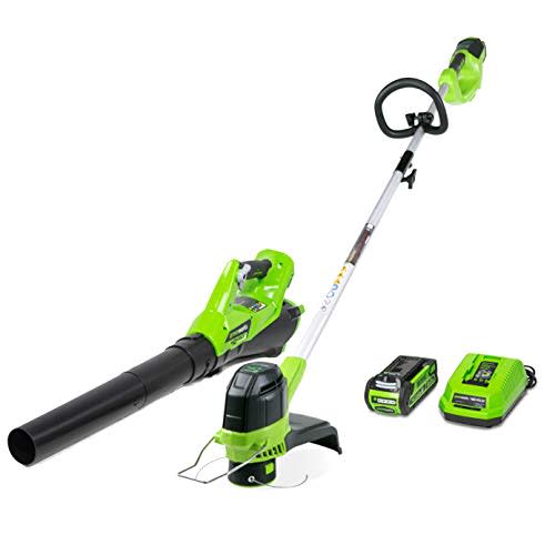 Greenworks G-MAX 40V Cordless String Trimmer and Leaf Blower Combo Pack, 2.0Ah Battery and Char…