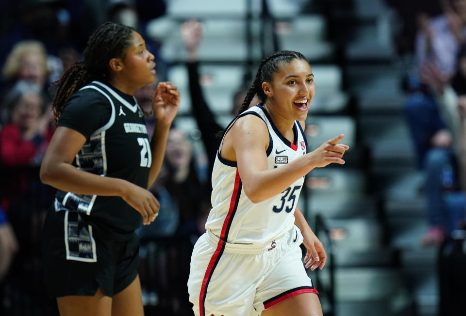 UConn guard Azzi Fudd is back, and the Huskies won the Big East tournament title and are in good shape heading into the NCAA tournament. (David Butler II/USA TODAY Sports)