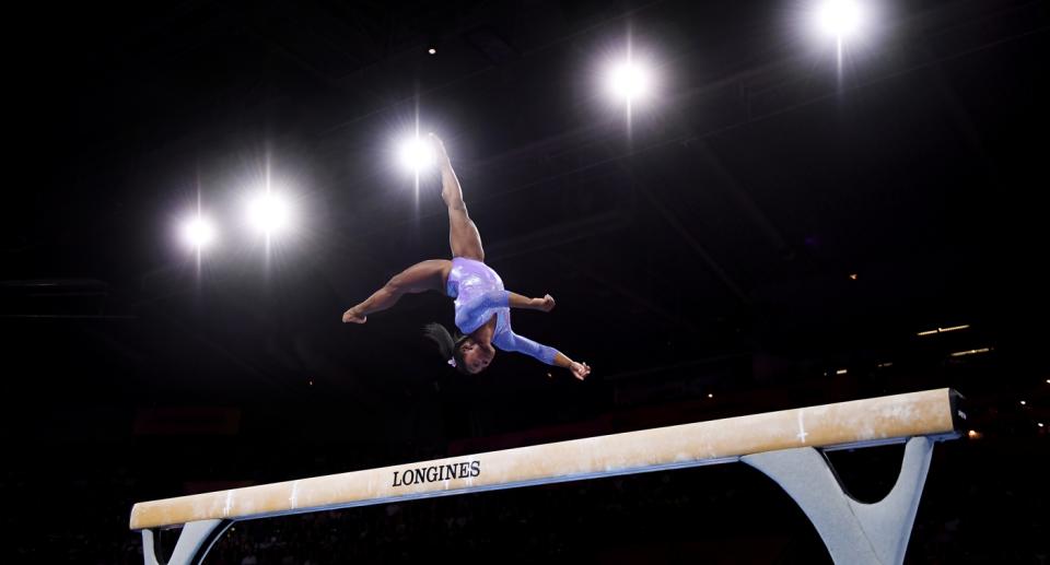 Simone Biles war in Stuttgart nicht zu bremsen. (Bild: Getty Images)