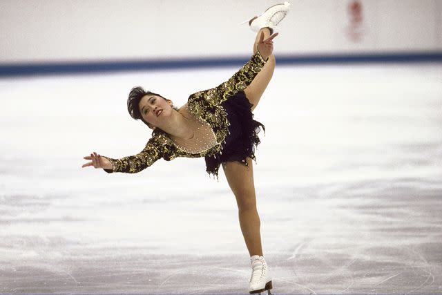<p>Heinz Kluetmeier /Sports Illustrated via Getty</p> Kristi Yamaguchi at 1992 Olympics