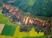 <p>An aerial photo shows the aftermath of a large landslide that occurred after an earthquake hit Hokkaido, Sept 6, 2018. (Photo: JiJi Press/EPA-EFE/REX/Shutterstock) </p>