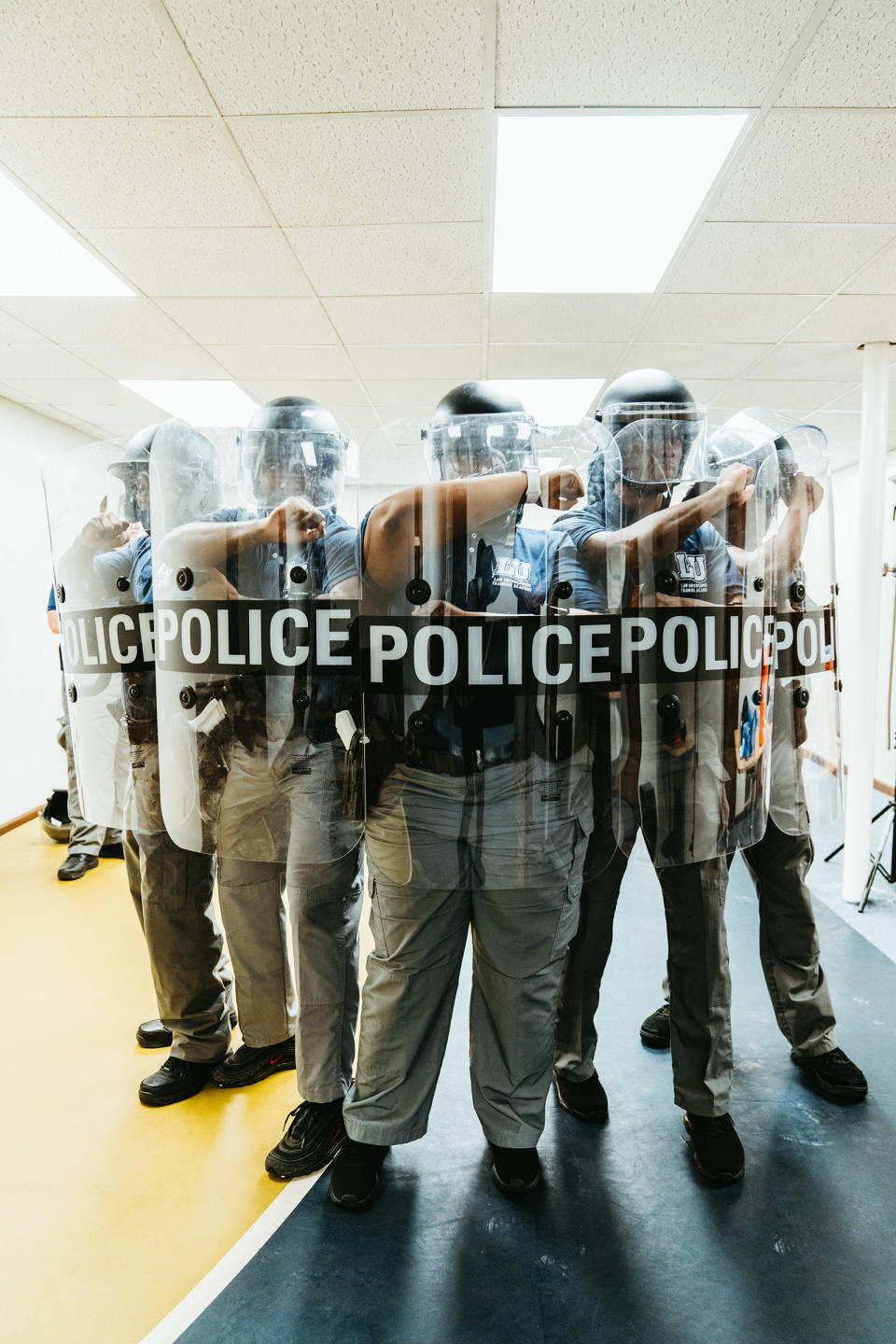 Students in tactical training at the Lincoln University Police Academy in Jefferson City, Mo., on March 12<span class="copyright">Joe Martinez for TIME</span>
