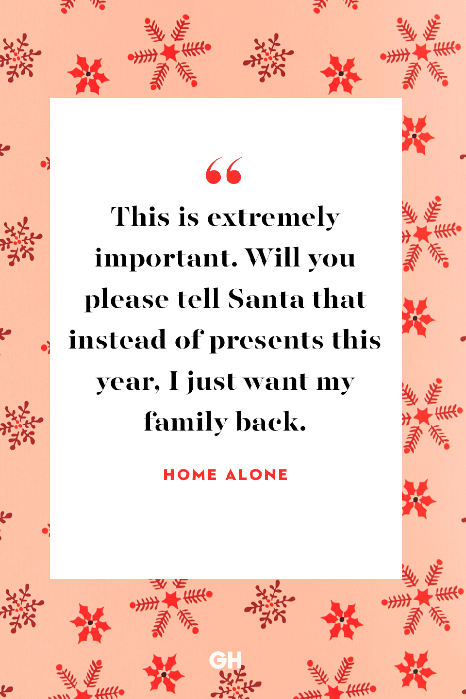 <p>This is extremely important. Will you please tell Santa that instead of presents this year, I just want my family back.</p>