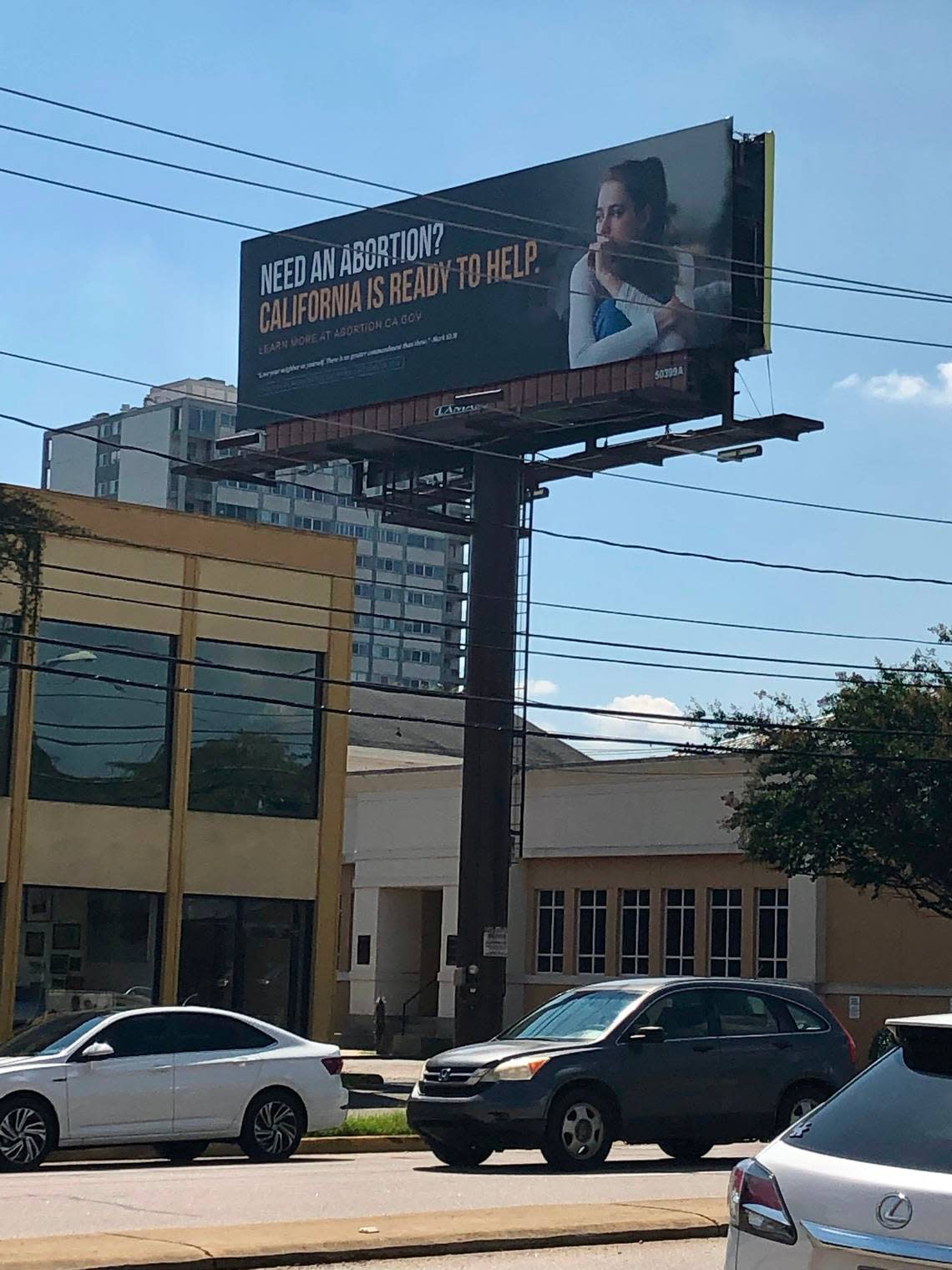 A billboard advertising abortion services in California popped up on Gervais Street in Columbia recently. The ad was paid for by California’s Democratic Gov. Gavin Newsom.