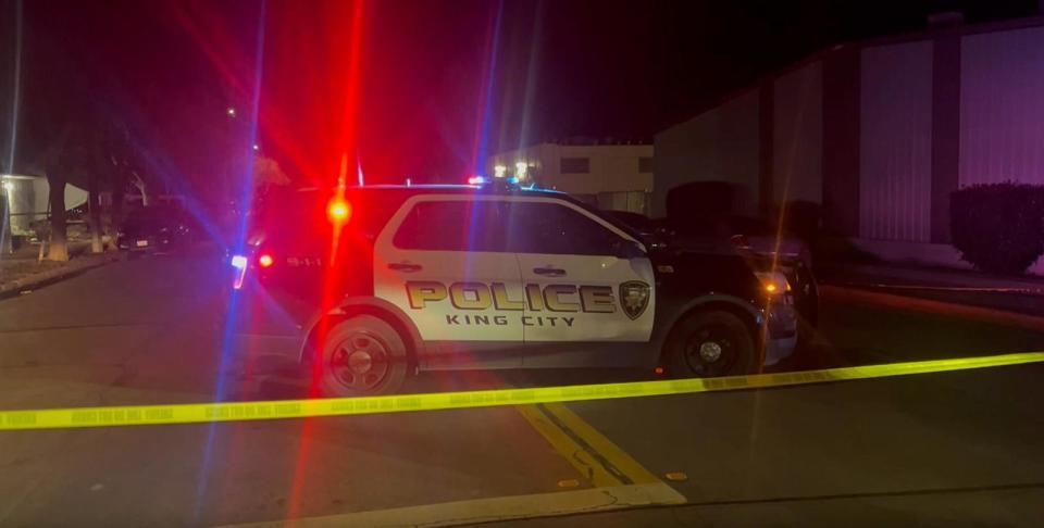 PHOTO: Law enforcement investigators work at the scene of a shooting at party in King City, Calif., in this screenshot of a video from ABC News affiliate station KSBW. (KSBW)