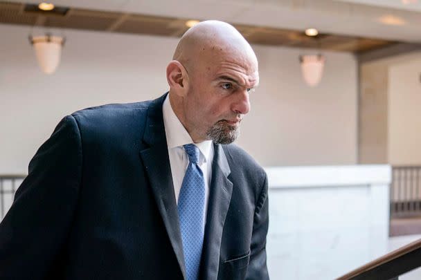 PHOTO: FILE - Sen. John Fetterman leaves an intelligence briefing at the Capitol in Washington, Feb. 14, 2023. (J. Scott Applewhite/AP)