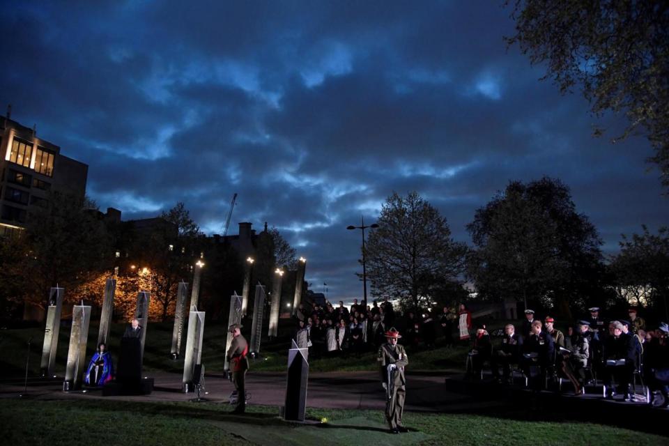 Prince Harry and Meghan Markle attended the Dawn Service at Wellington Arch (REUTERS)