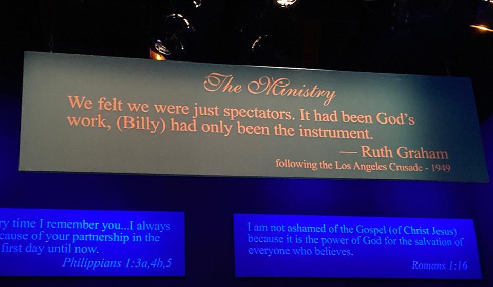 This quote by Ruth Graham is displayed at the Billy Graham Library outside Charlotte, North Carolina.