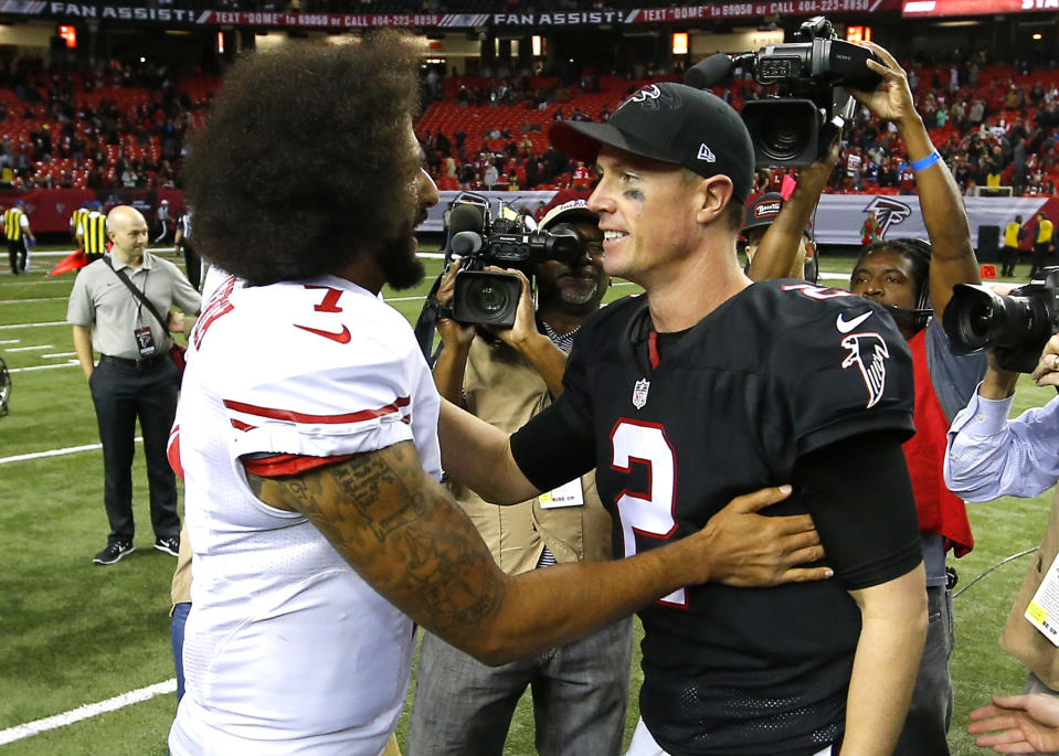 Matt Ryan advocated for Colin Kaepernick's return to the NFL on Tuesday. (Photo by Todd Kirkland/Icon Sportswire via Getty Images)