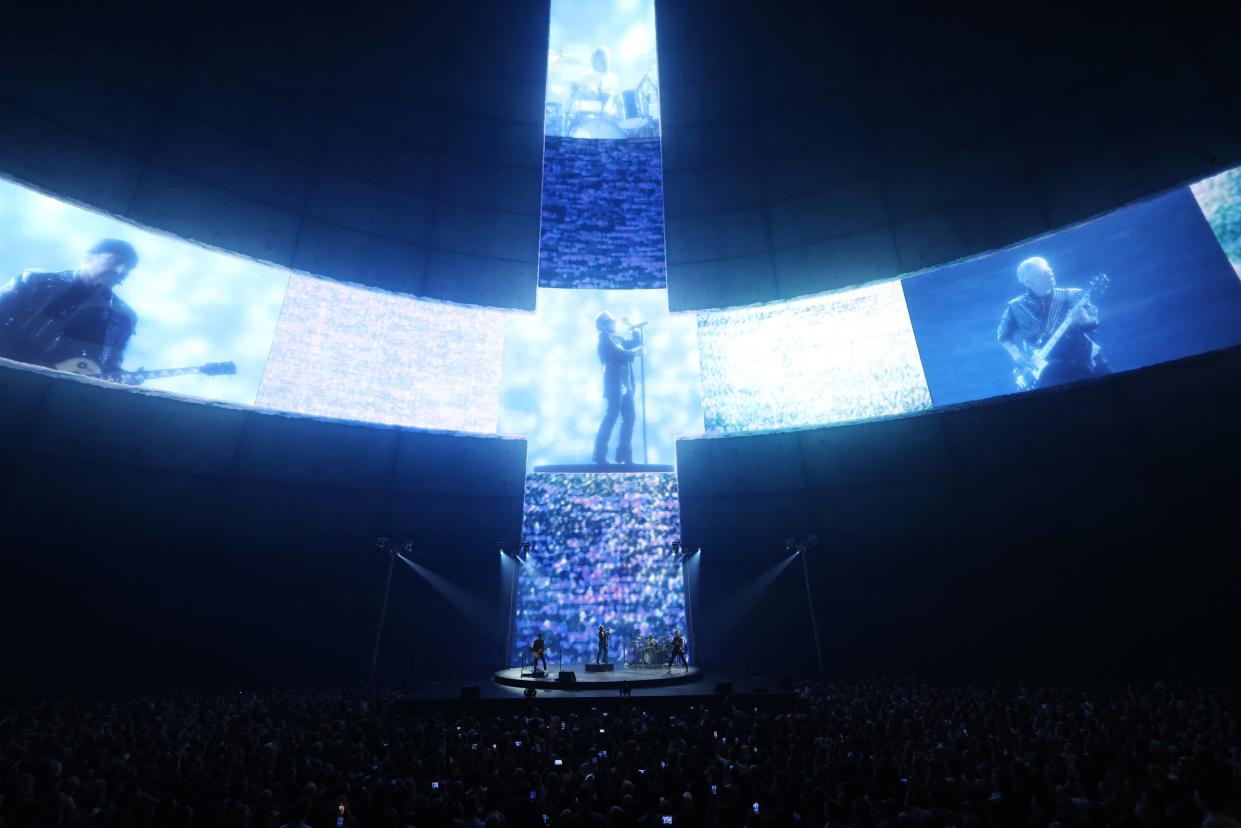 The new Las Vegas Sphere is 516-feet wide and 366 feet tall, takes up about two city blocks and is taller than a football field is long. U2 opened the multi-billion dollar venue Sept, 29, 2023.