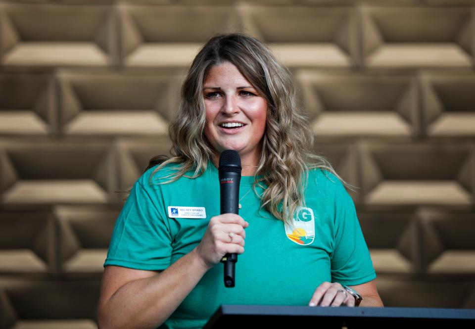 Kelsey Brabo, director of choice programs, at at August ribbon-cutting for the new AgAcademy.