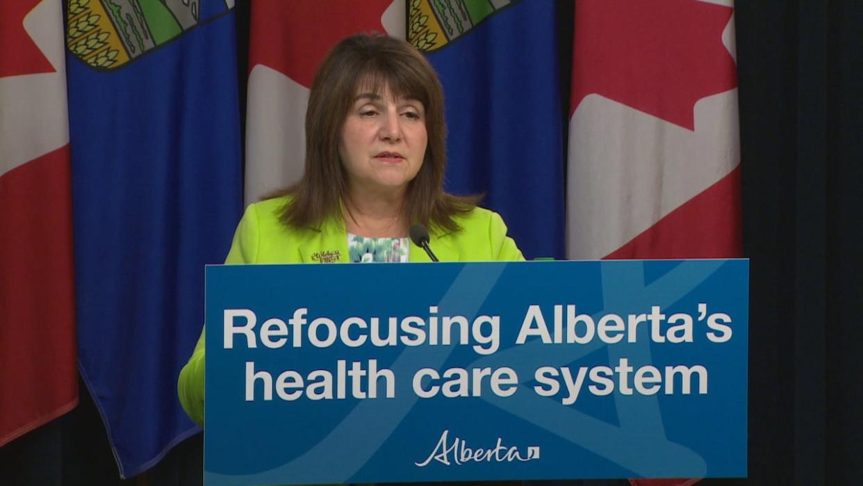 Health Minister Adriana LaGrange introduced Bill 22 in the legislature on Tuesday. The bill would break Alberta Health Services into four different organizations.  (Nathan Gross/CBC  - image credit)