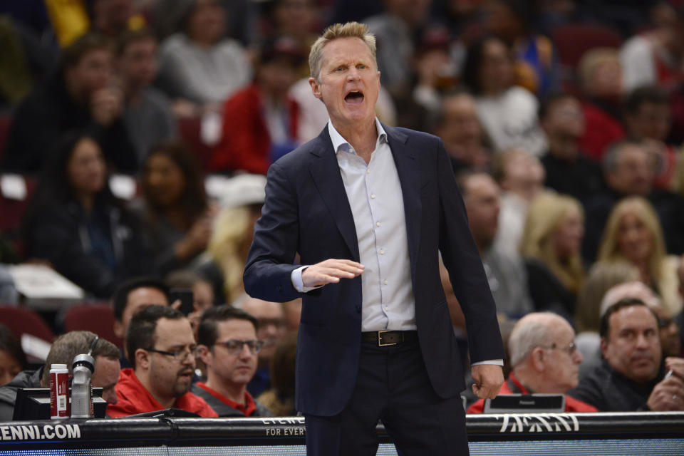 Warriors coach Steve Kerr reflected on the fact that he almost wound up coaching the Knicks. (AP Photo/Paul Beaty)