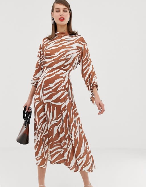 9) Zebra Print Midi Dress