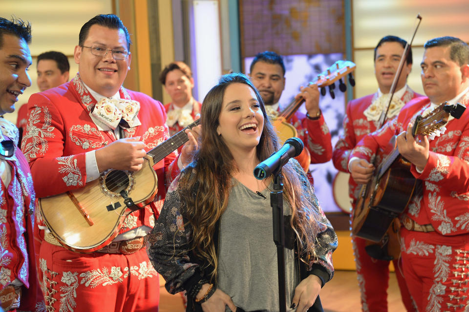 MIAMI, FL - MAY 08:  Evaluna Montaner visits the set of Despierta America to promote 