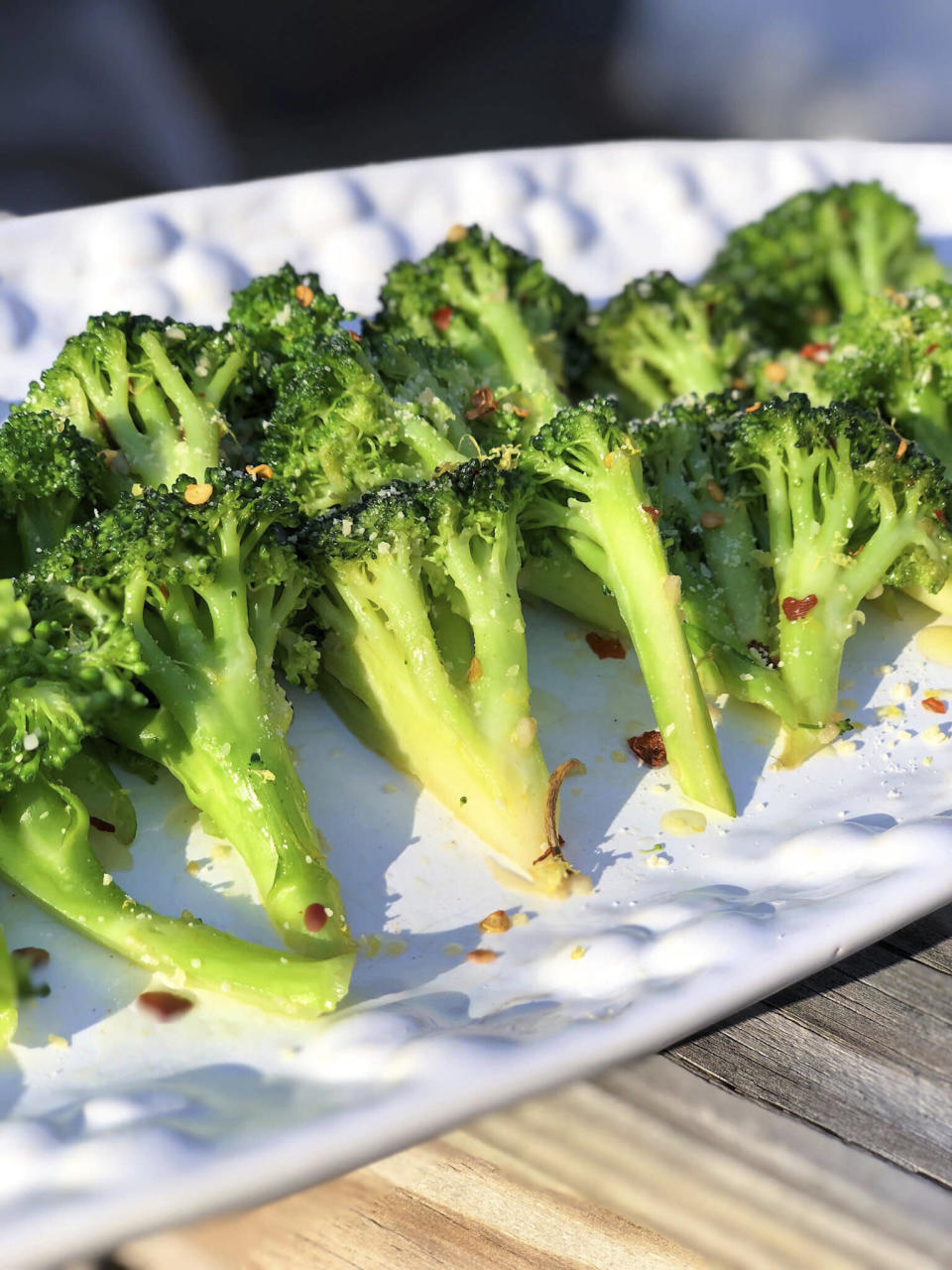 This Nov. 27, 2017, photo shows weekday sauteed broccoli in Bethesda, Md. This recipe for weekday side dish calls for broccoli but you could easily substitute cauliflower or carrots or asparagus, depending on what’s in season or what’s on sale or what’s hanging out in your crisper drawer. (AP Photo/Melissa d'Arabian)