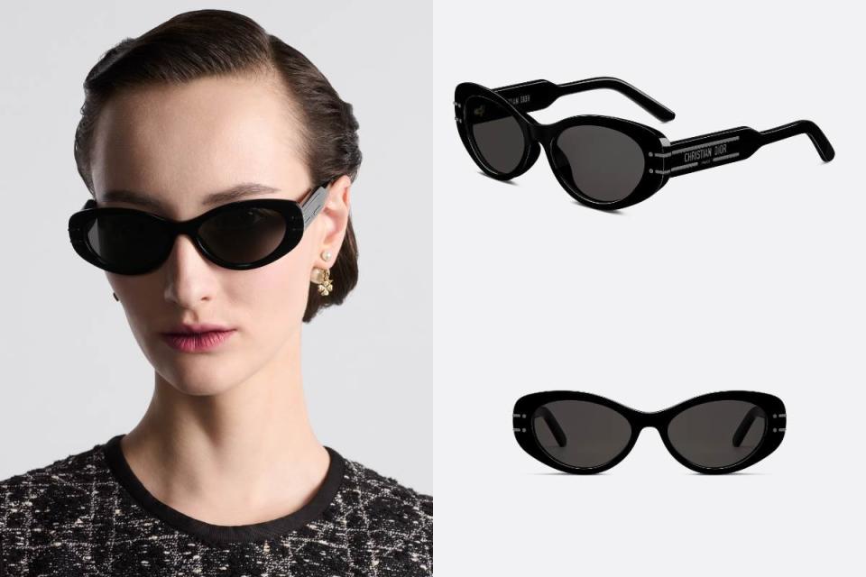 Dior DiorSignature B8U黑色橢圓形太陽眼鏡，NT$19,000圖片來源：Dior