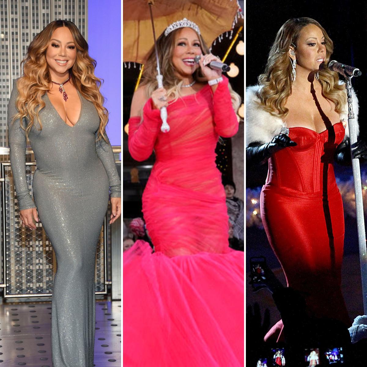 Mariah Carey Flaunts Slim Figure in Body Hugging Burgundy Gown -- See Her  Festive Look!