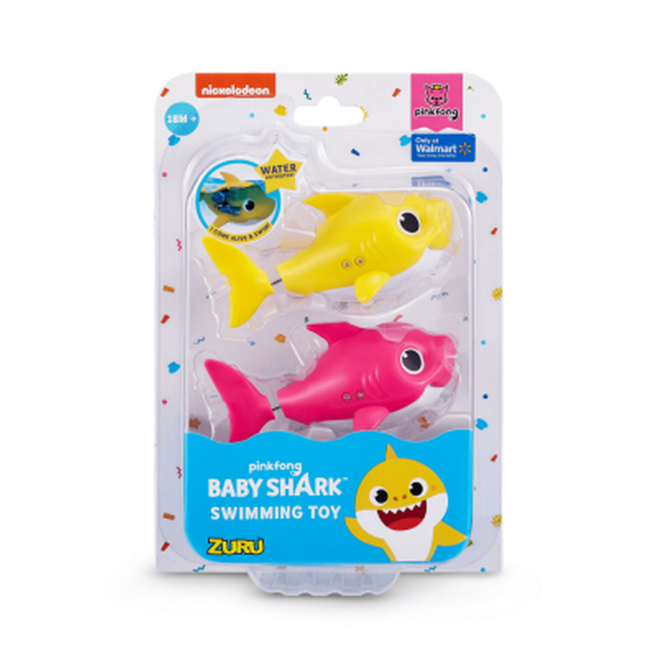 Recalled pack of two Robo Alive Junior Mini Baby Shark Swimming Bath Toys