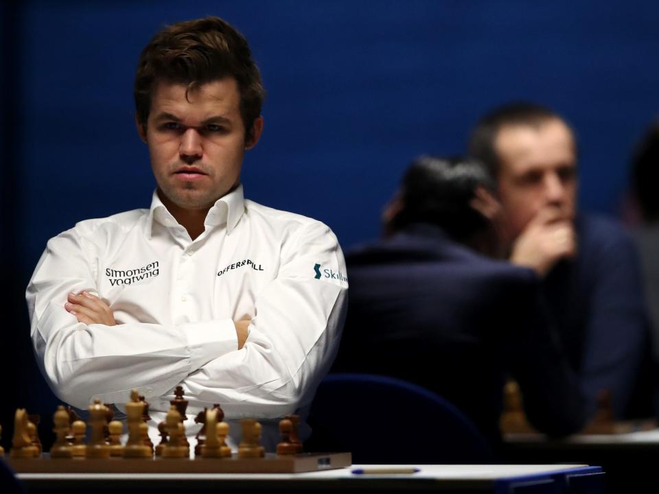 Magnus Carlsen of Norway competes during the 83rd Tata Steel Chess Tournament on January 27, 2021.