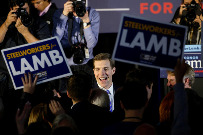 <span class="s1">Democrat Conor Lamb on the night of the March special election when he beat Republican Rep. Rick Saccone. (Photo: Brendan McDermid/Reuters)</span>