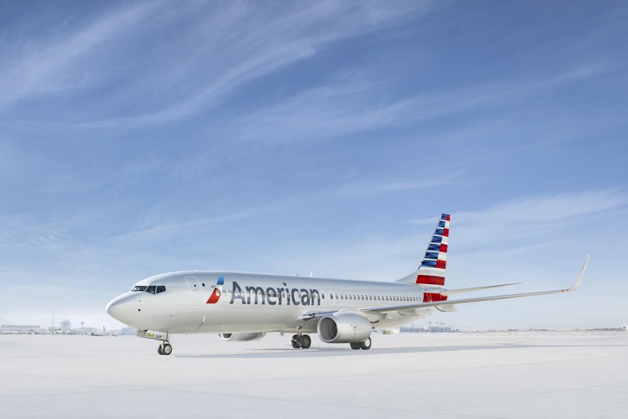 An American Airlines airplane on a tarmac