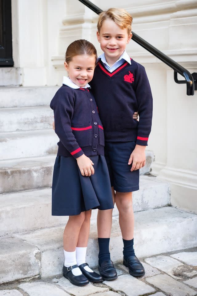 <p>While Charlotte was a little shy upon arriving for her first day of school at Thomas's Battersea, she gave the camera a smile for this portrait to officially mark the occasion.</p>