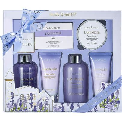 A six-piece lavender-themed spa set (50% off list price)