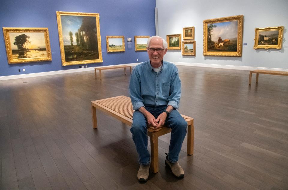 (4/10/21)Haggin Museum CEO and Curator of History Tod Ruhstaller sits in one of the fine art galleries at the museum in Stockton. CLIFFORD OTO/THE STOCKTON RECORD