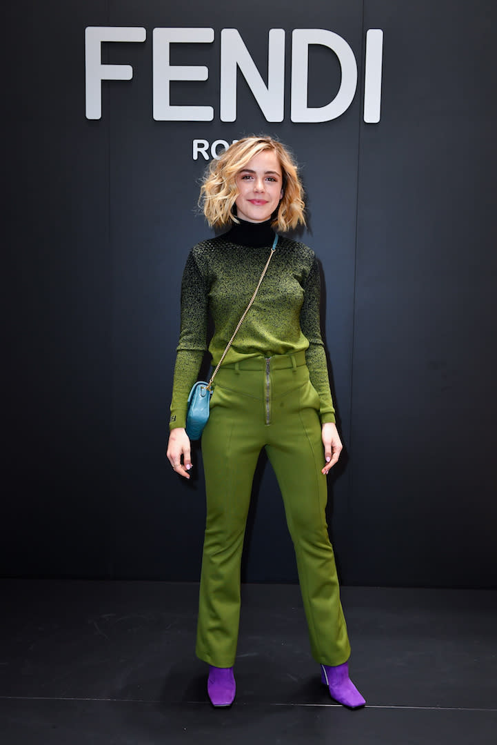 Star of the Sabrina the Teenage Witch reboot, Kiernan Shipka, made Fendi’s guest list this season [Photo: Getty]