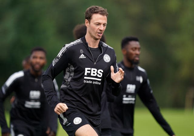 Jonny Evans in Leicester training