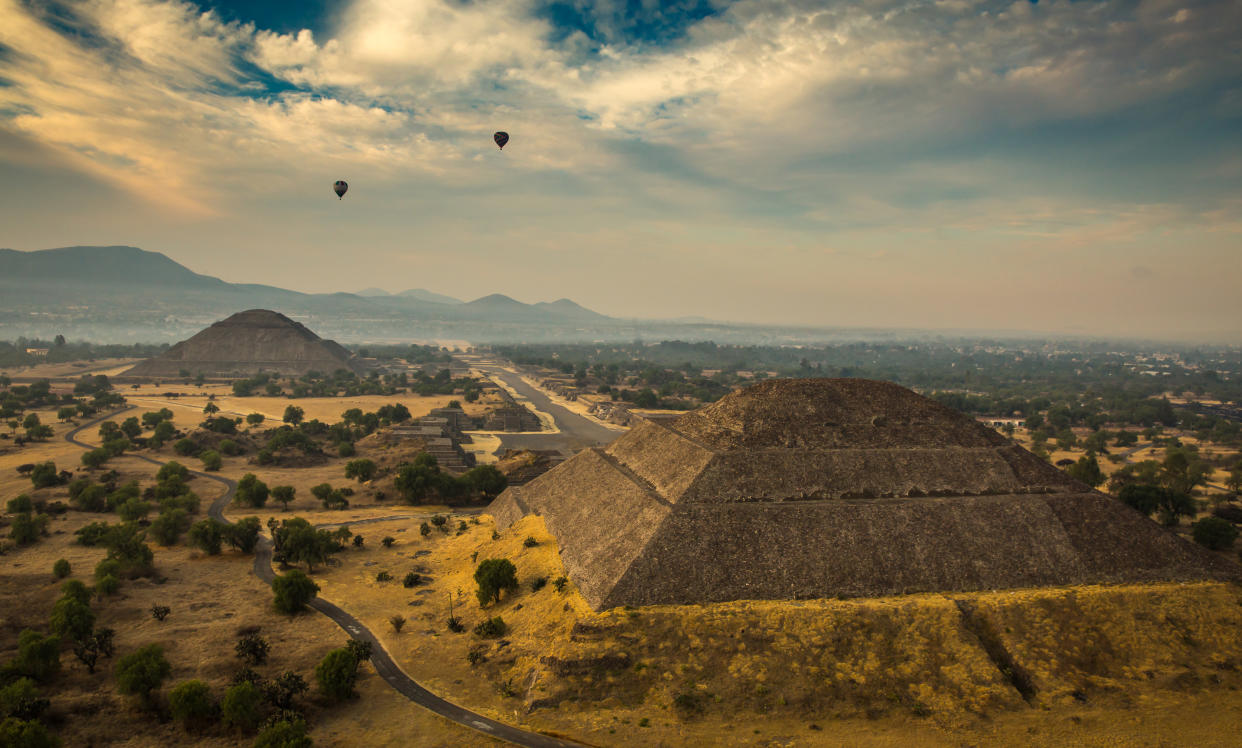 The ancient Mayan pyramid of the sun at Teotihuacan, Mexico 