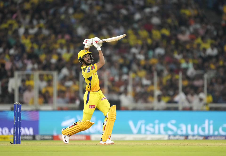 Chennai Super Kings' Ruturaj Gaikwad bats during the Indian Premier League (IPL) match between Gujarat Titans and Chennai Super Kings 2023 in Ahmedabad, India, Friday, March 31, 2023. (AP Photo/Ajit Solanki)