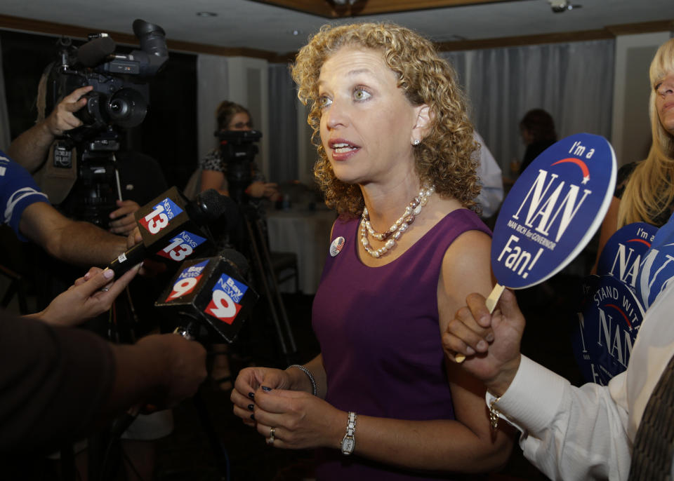 “Attorney General Holder has fought fiercely to protect the human and civil constitutional rights of all Americans. Among his accomplishments at the Department of Justice, of particular note, is his emphasis on ensuring that all Americans can exercise their right to vote," Wasserman Schultz, the chair of the Democratic National Committee, said in a statement on Thursday. (AP Photo/Lynne Sladky)