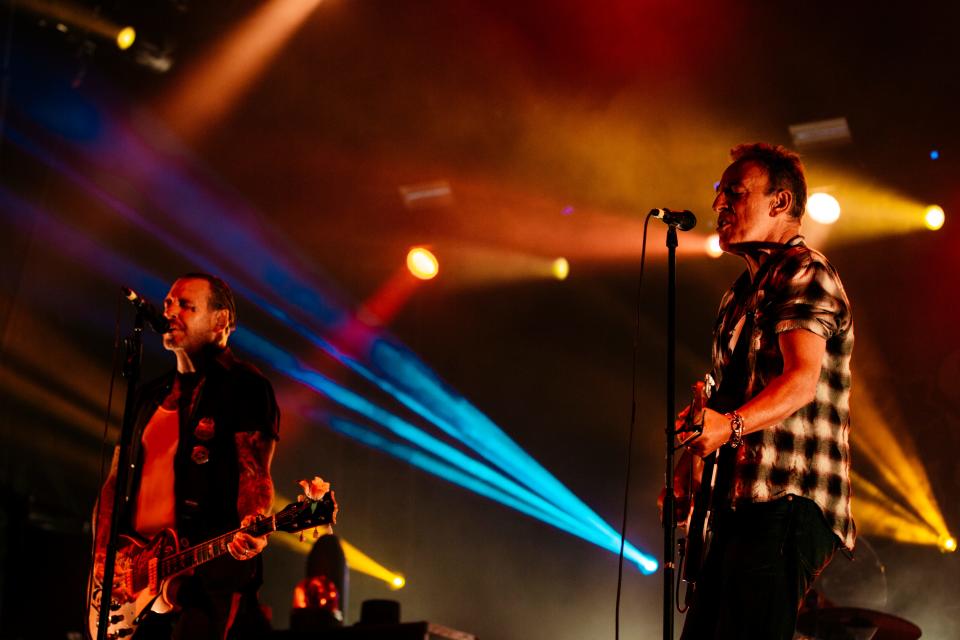 Bruce Springsteen, right, and Mike Ness of Social Distortion at the Sea.Hear.Now fest in Asbury Park, Sept. 30, 2018.