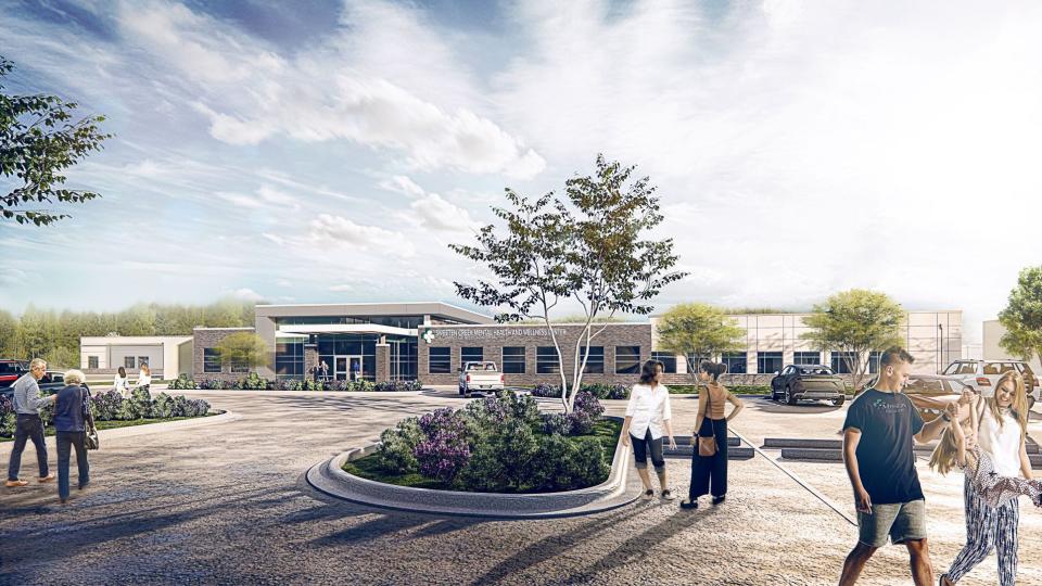Concept designs show Sweeten Creek Mental Health and Wellness Center, set to open off Sweeten Creek Road in Asheville by 2023.