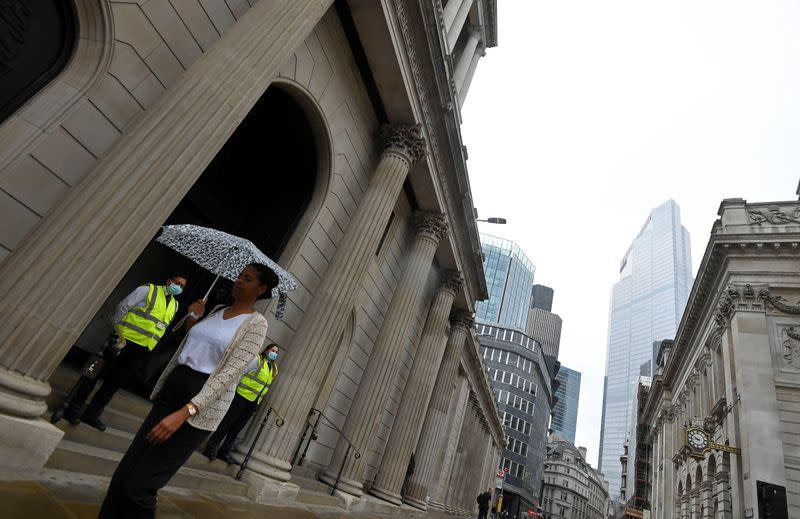 The Bank of England is seen in the City of London, Britain