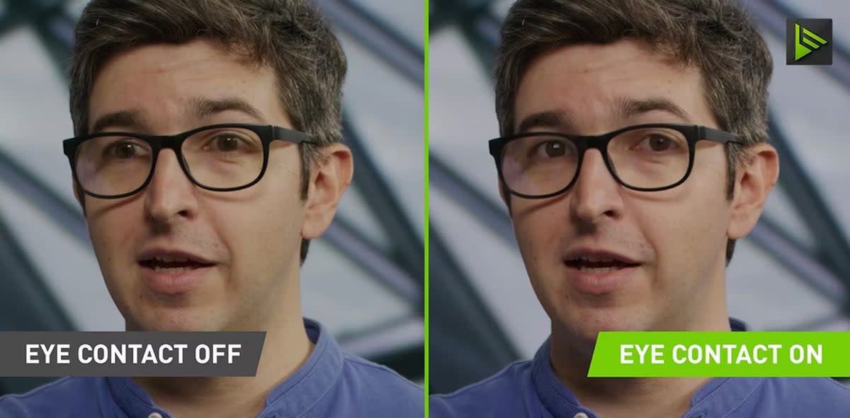 Nvidia Broadcast eye-contact mode (Nvidia)