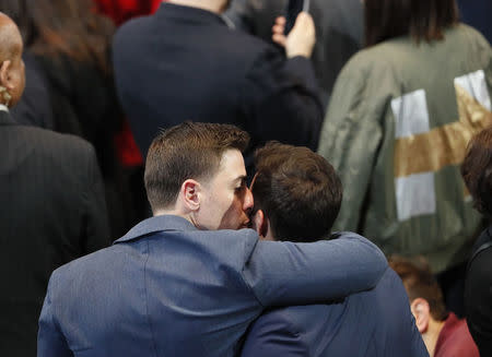 Supporters of U.S. Democratic presidential nominee Hillary Clinton react at her election night rally in Manhattan, New York, U.S., November 8, 2016. REUTERS/Shannon Stapleton