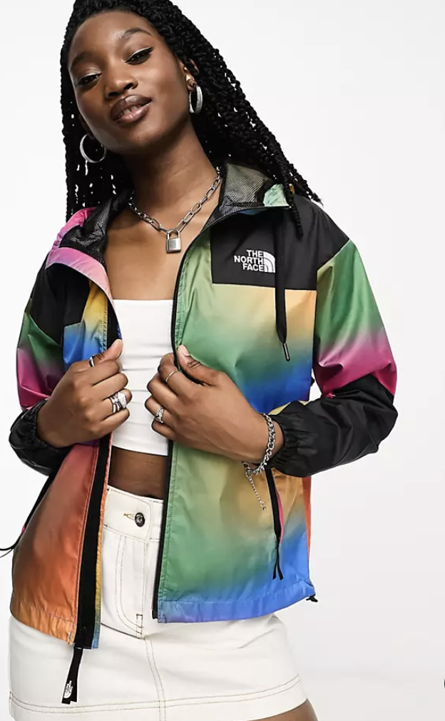 The North Face Pride Sheru hooded jacket in rainbow gradient print. PHOTO: ASOS