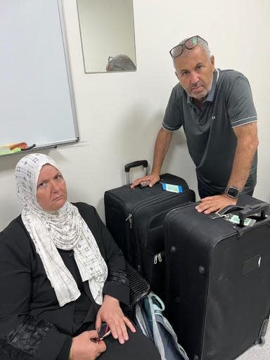 Laila Alarayshi (left) and her husband Zakaria Alarayshi, of Livonia, are trapped in Gaza with bombing around them, according to a lawsuit filed in Detroit and family members.