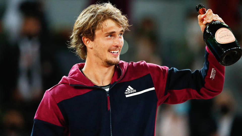 Alexander Zverev, pictured here celebrating after winning the Madrid Open final.