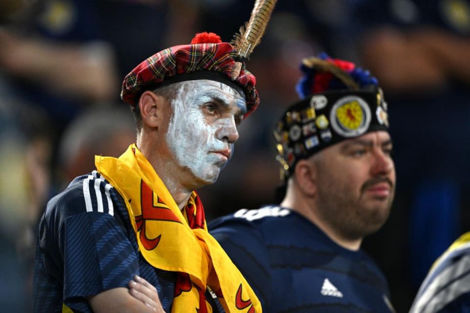 A Scotland fan looks on during the 5-1 defeat to Germany   (Getty Images)