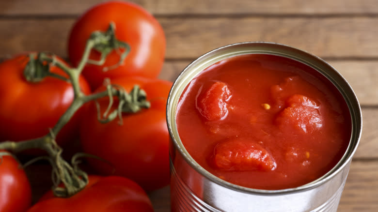 Open can of tomatoes