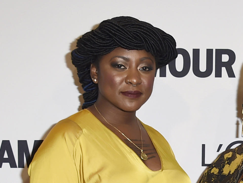 FILE - In this Nov. 14, 2016, file photo, Alicia Garza, co-founders of the Black Lives Matter movement, arrives at the Glamour Women of the Year Awards at NeueHouse Hollywood in Los Angeles. Garza and two other women of the nation's most influential activists are launching a new organization that aims to harness the political power of women to influence elections and shape local and national policy priorities. (Photo by Jordan Strauss/Invision/AP, File)