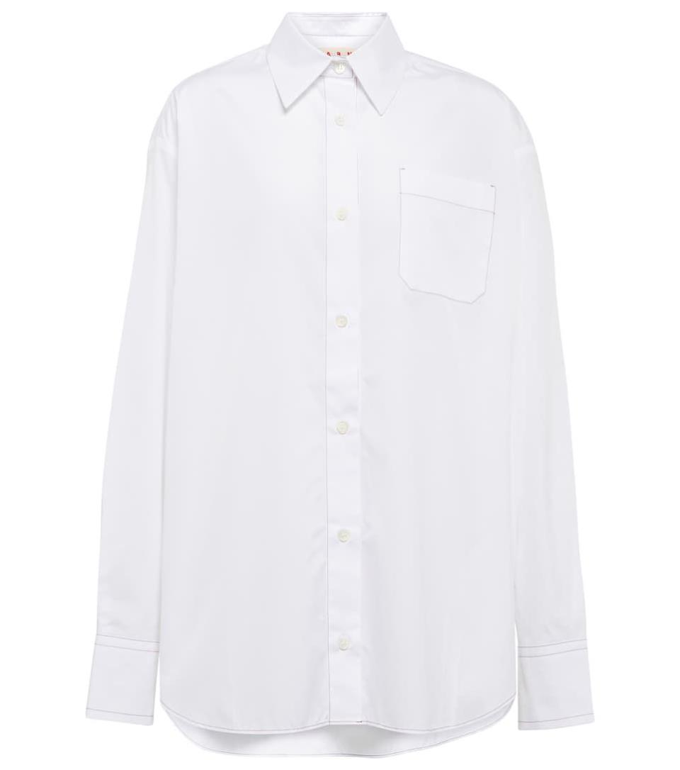 24) Contrast-Stich Cotton Shirt